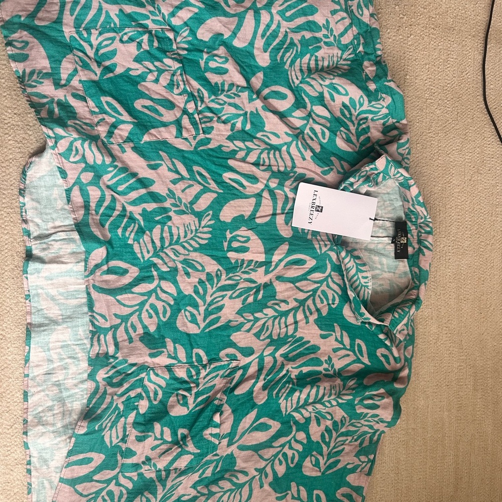 Leaf Print Green Blouse